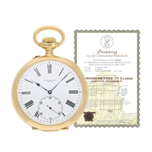 Swiss gold watch with pivoted detent escapement Circa 1900 Swiss gold watch with pivoted detent escapement Circa 1900
