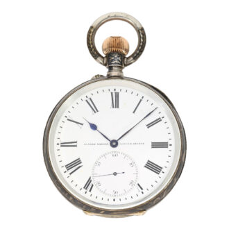 Swiss gold deck watch with niello decoration Circa 1907