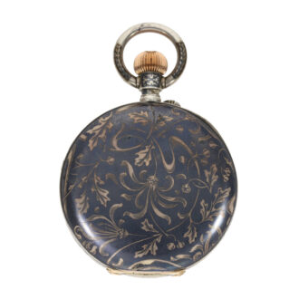 Swiss gold deck watch with niello decoration Circa 1907