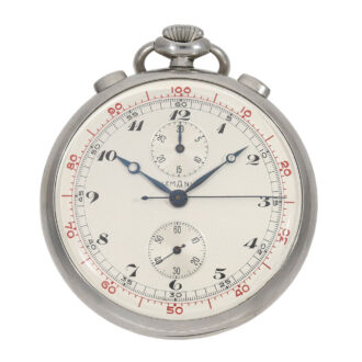 Swiss stainless steel chronograph pocket watch Circa 1930