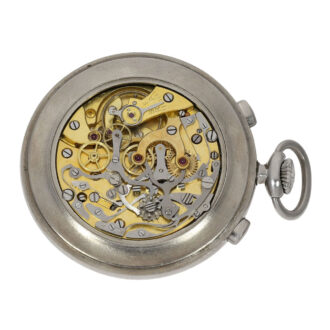 Swiss stainless steel chronograph pocket watch Circa 1930