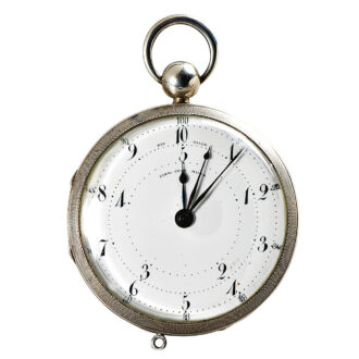 Swiss counter in a silver pocket watch case Circa 1900