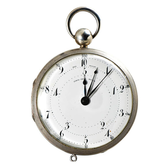 Swiss counter in a silver pocket watch case Circa 1900