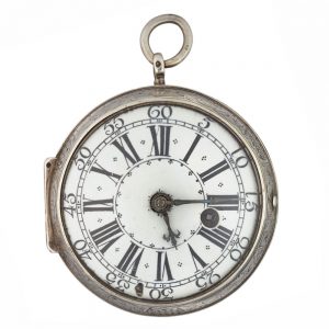 French oignon with enamel dial in a silver case Circa 1700