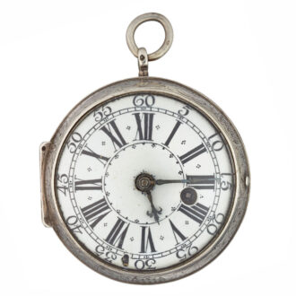 French oignon with enamel dial in a silver case Circa 1700