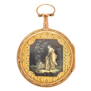 French gold and enamel verge pocket watch Circa 1790