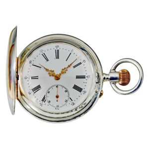 Swiss silver hunting cased pocket watch Circa 1875