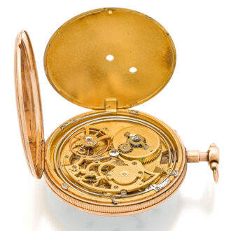 Rare French gold repeater with skeletonised movement Circa 1820
