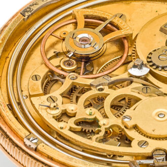 Rare French gold repeater with skeletonised movement Circa 1820