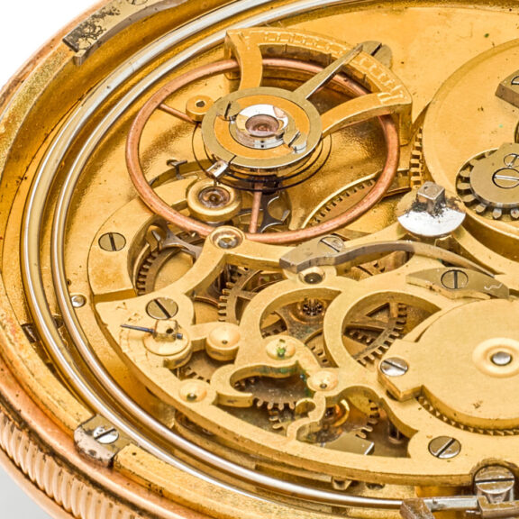 Rare French gold repeater with skeletonised movement Circa 1820 Rare French gold repeater with skeletonised movement Circa 1820