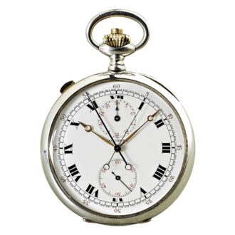 Swiss silver open faced chronograph watch Circa 1926
