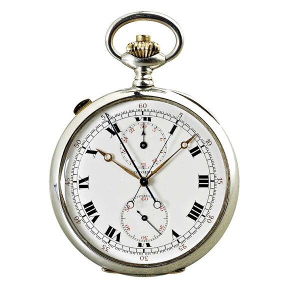 Swiss silver open faced chronograph watch Circa 1926