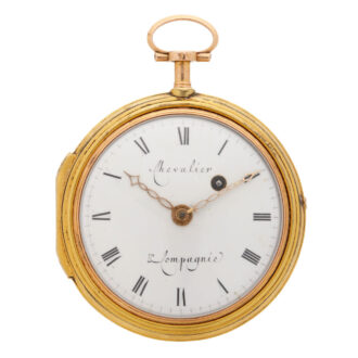French gold and enamel watch with protective outer Circa 1790