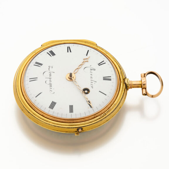 French gold and enamel watch with protective outer Circa 1790 French gold and enamel watch with protective outer Circa 1790
