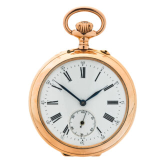 Rare Swiss 14K pink gold pocket watch with alarm Circa 1890