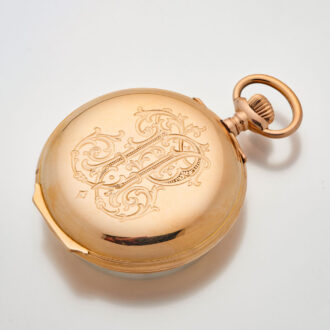 Rare Swiss 14K pink gold pocket watch with alarm Circa 1890