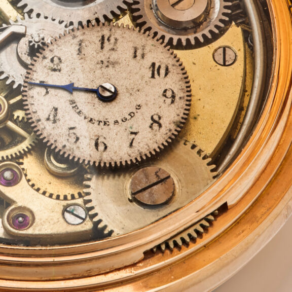 Rare Swiss 14K pink gold pocket watch with alarm Circa 1890 Rare Swiss 14K pink gold pocket watch with alarm Circa 1890
