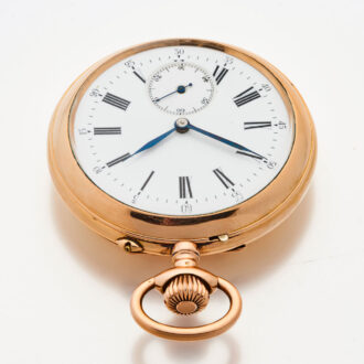 Rare Swiss 14K pink gold pocket watch with alarm Circa 1890