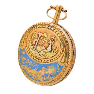 Swiss gold and enamel decorative verge watch Circa 1795