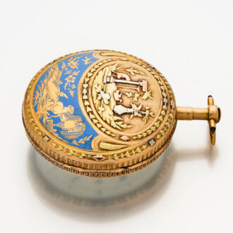 Swiss gold and enamel decorative verge watch Circa 1795