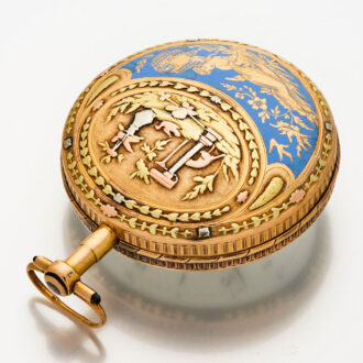 Swiss gold and enamel decorative verge watch Circa 1795