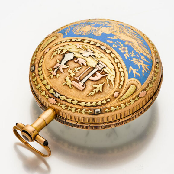 Swiss gold and enamel decorative verge watch Circa 1795 Swiss gold and enamel decorative verge watch Circa 1795