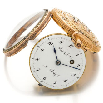Swiss gold and enamel decorative verge watch Circa 1795