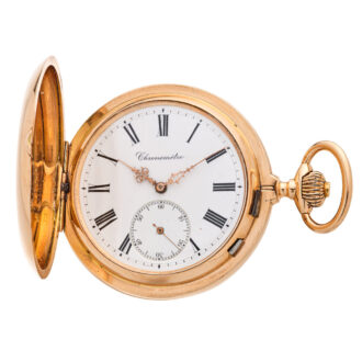 Heavy Swiss chronometer watch in a full hunter case Circa 1900
