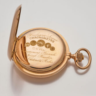 Heavy Swiss chronometer watch in a full hunter case Circa 1900