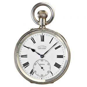 Swiss silver open cased deck watch Circa 1955