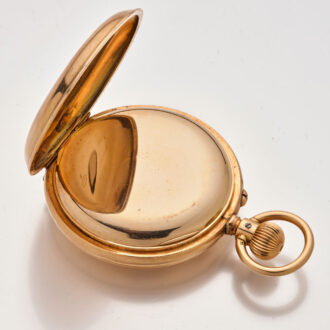 Very rare Swiss 14 carat gold digital pocket watch Circa 1890