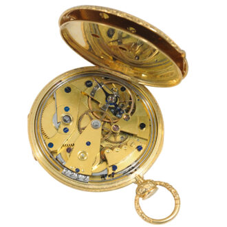 Swiss rare quarter repeating 18k gold pocket watch Circa 1830