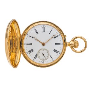French gold cylinder watch with rare movement Circa 1870