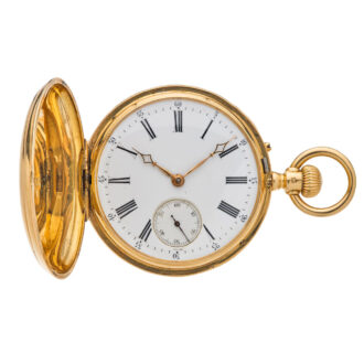 French gold cylinder watch with rare movement Circa 1870