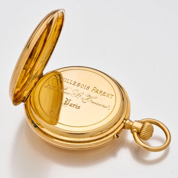 French gold cylinder watch with rare movement Circa 1870 French gold cylinder watch with rare movement Circa 1870