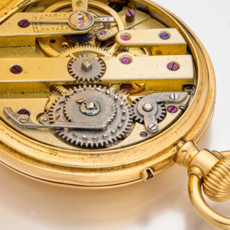 French gold cylinder watch with rare movement Circa 1870