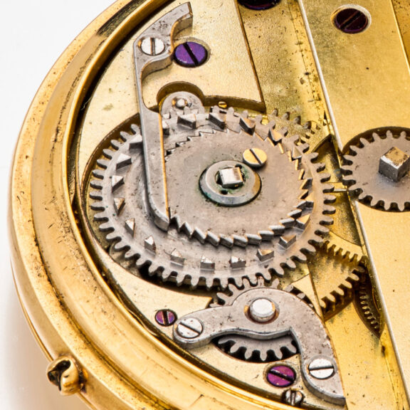 French gold cylinder watch with rare movement Circa 1870 French gold cylinder watch with rare movement Circa 1870