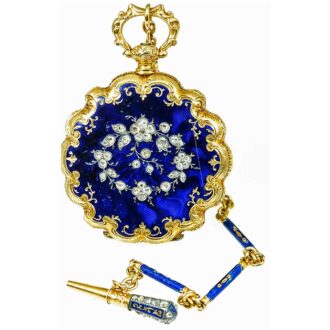 Swiss attractive 18k gold decorated pendant watch Circa 1855
