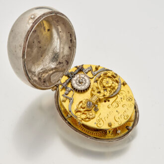 Rare silver oval puritan pre-hairspring verge watch Circa 1635