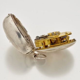 Rare silver oval puritan pre-hairspring verge watch Circa 1635