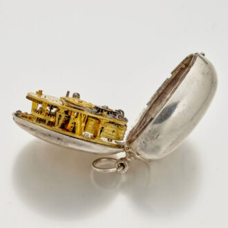 Rare silver oval puritan pre-hairspring verge watch Circa 1635