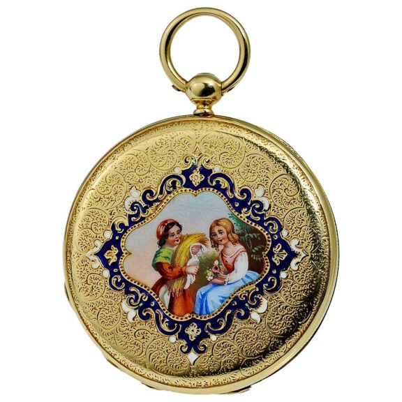Swiss charming ensemble of a lady's pendant watch Circa 1830 Swiss charming ensemble of a lady's pendant watch Circa 1830