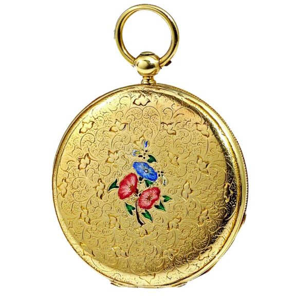 Swiss charming ensemble of a lady's pendant watch Circa 1830 Swiss charming ensemble of a lady's pendant watch Circa 1830