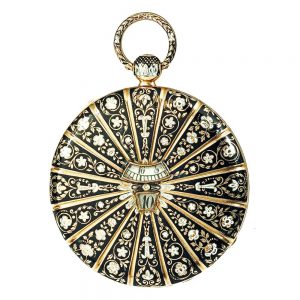 Swiss rare, thin gold enamel pocket watch Circa 1830