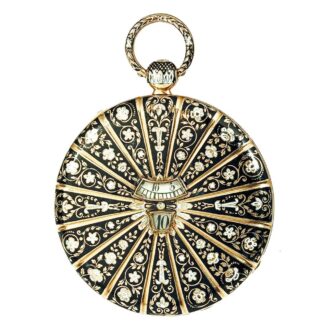 Swiss rare, thin gold enamel pocket watch Circa 1830