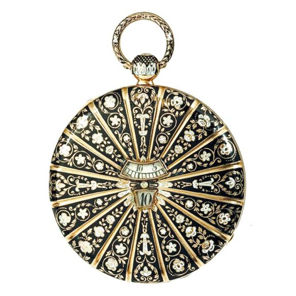 Swiss rare, thin gold enamel pocket watch Circa 1830