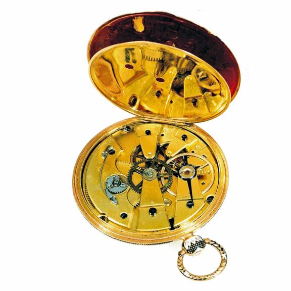 Swiss rare, thin gold enamel pocket watch Circa 1830 Swiss rare, thin gold enamel pocket watch Circa 1830