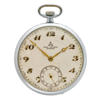 Dutch nickel-chrome keyless lever pocket watch Circa 1930