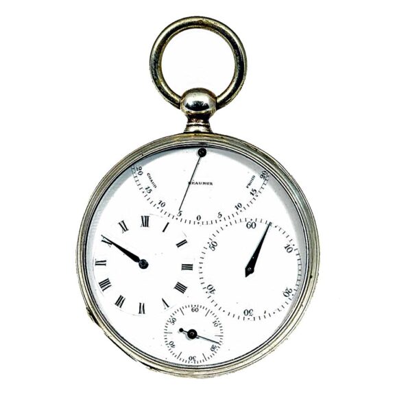 Swiss silver pocket watch with temperature indicator Circa 1870