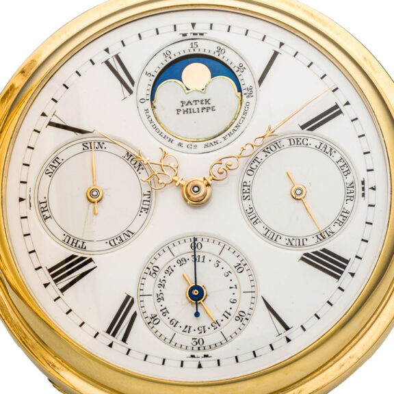 Swiss gold calendar watch by Patek Philippe Circa 1872-1874 Swiss gold calendar watch by Patek Philippe Circa 1872-1874